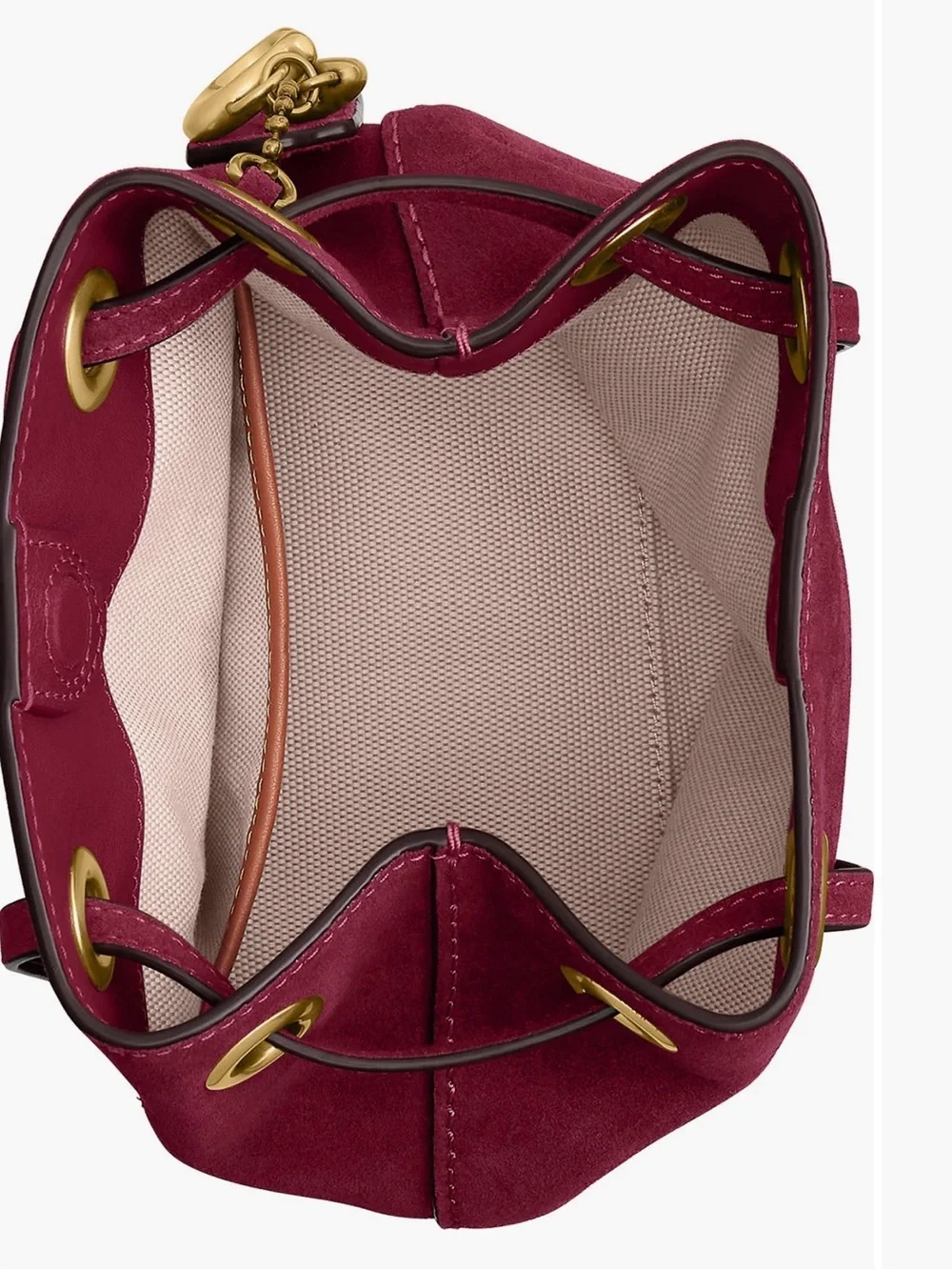 COACH Jade Drawstring Bucket Bag Dark Fuchsia